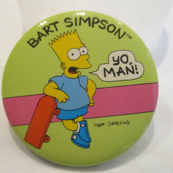 4 - BART SIMPSON Pins Buttons / 1989 / Matt Groening / Fox / Homer Marge Maggie - Picture 4 of 6